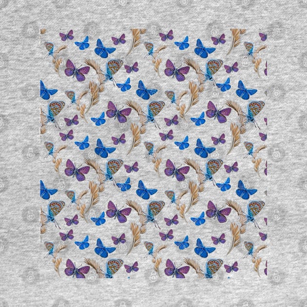 Blue Butterfly pattern by IslesArt